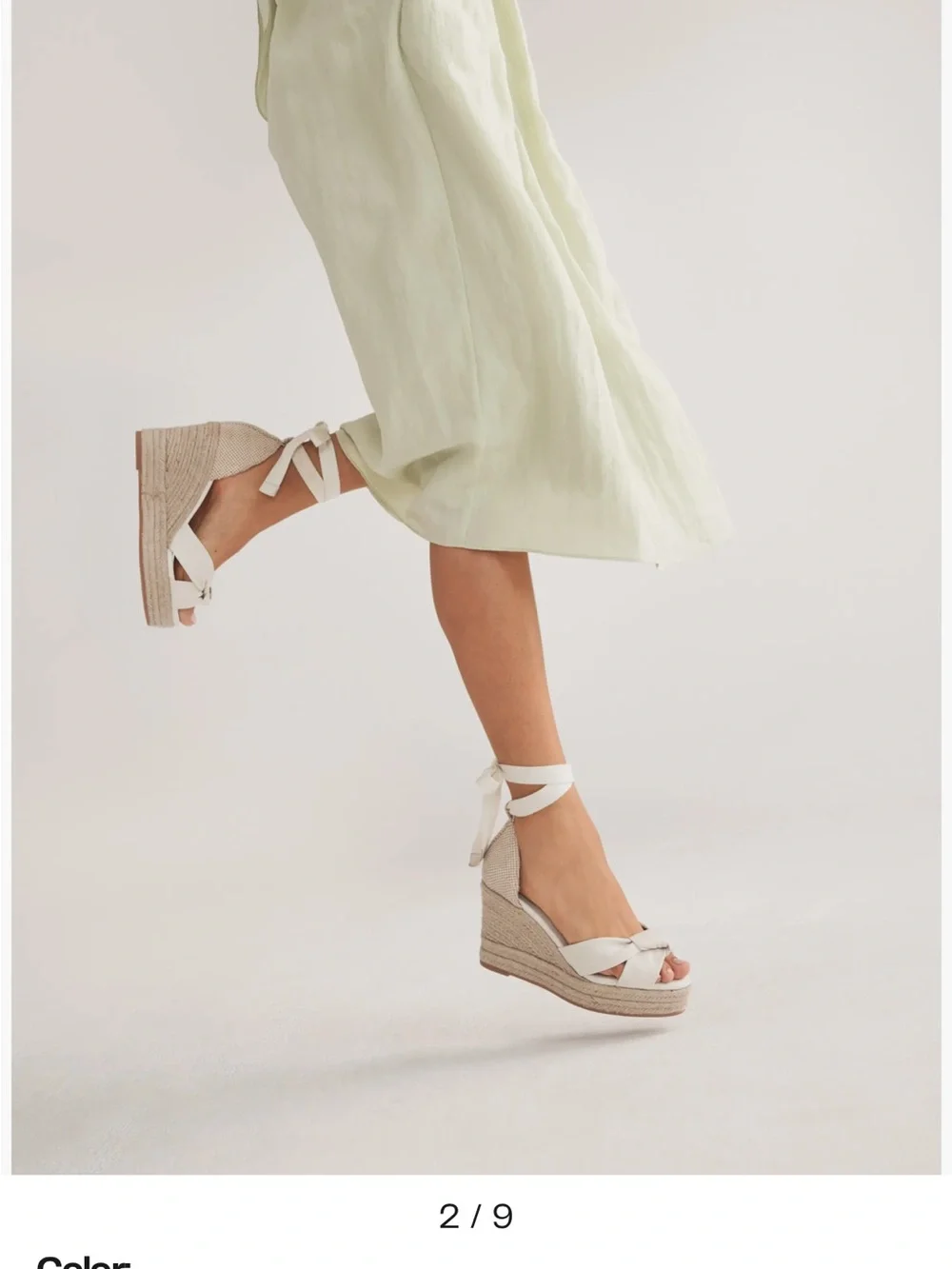 Cole Haan® Cloudfeel Hampton espadrille wedge Sandals.New Sz 10B Creme Color